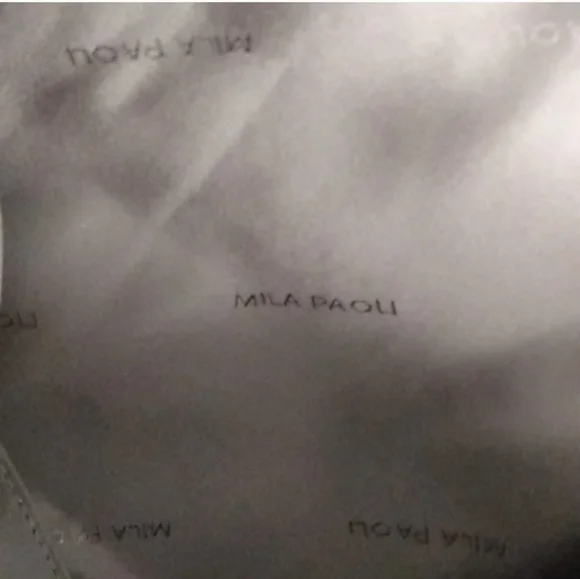 MILA PAOLI Black Leather with  White Accent Stitching Shoulder Handbag - Picture 11 of 12